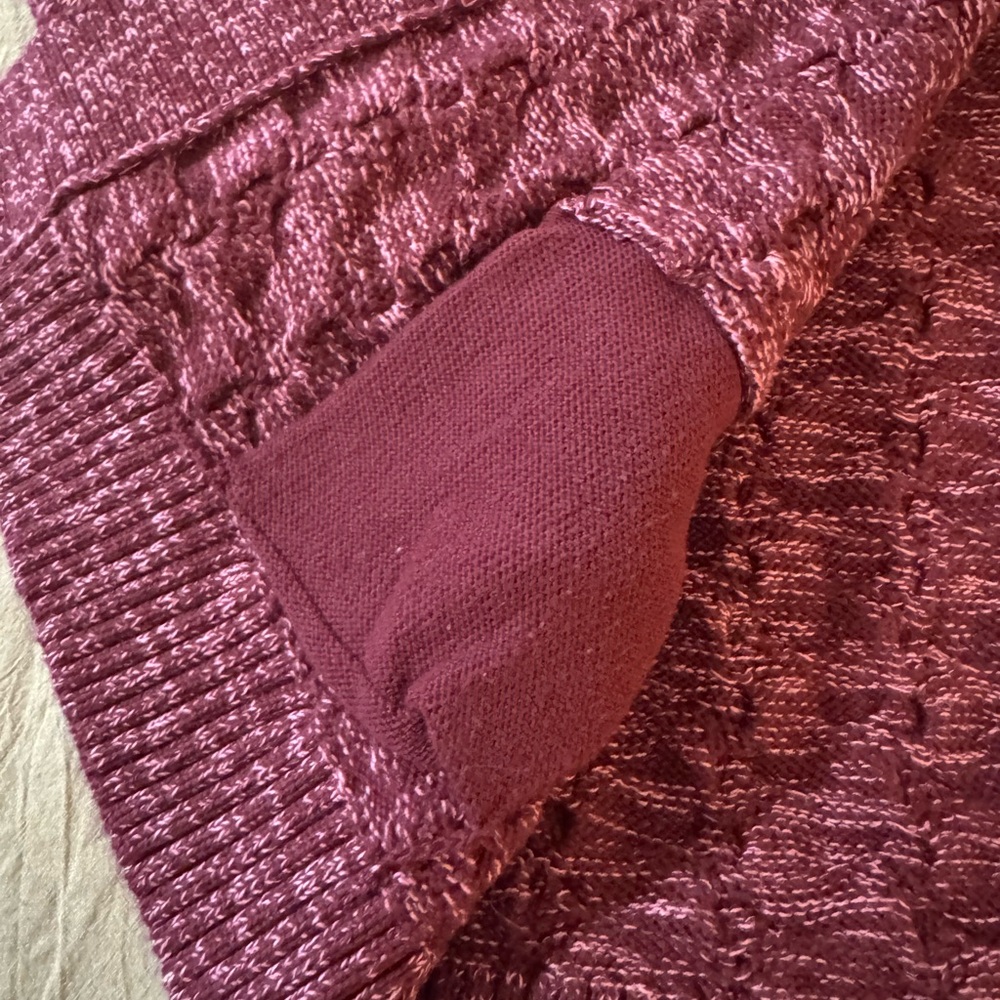 Lands End Women's Burgundy Cardigan Grandpa Sweater - Picture 12 of 15